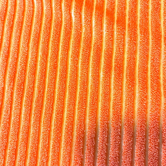 Orange terry short sleeve button up shirt NWT - Picture 3 of 9